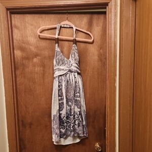 Floral Halter Swim Cover Dress Size Small Sparkle Detail